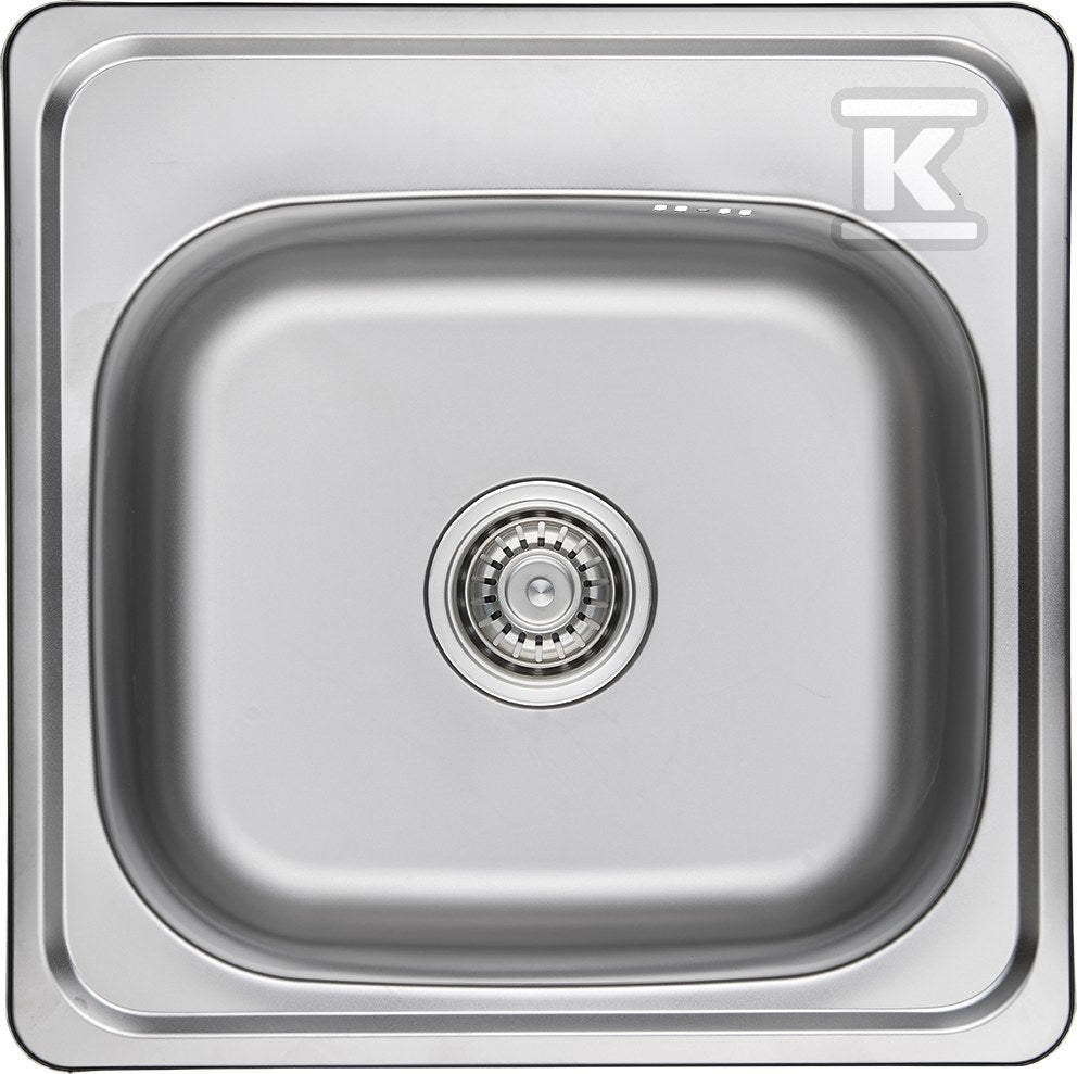 Zlew stalowy STANDARD wpuszczany 1 komorowy 47,5x47,5cm z syfonem Gładki