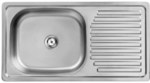 60 Zlew stalowy nakładany 1 komorowy z ociekaczem 60x80cm z syfonem Gładki