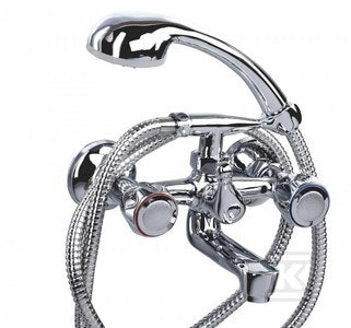 Bateria wannowa Class ścienna dwuotworowa chrom
