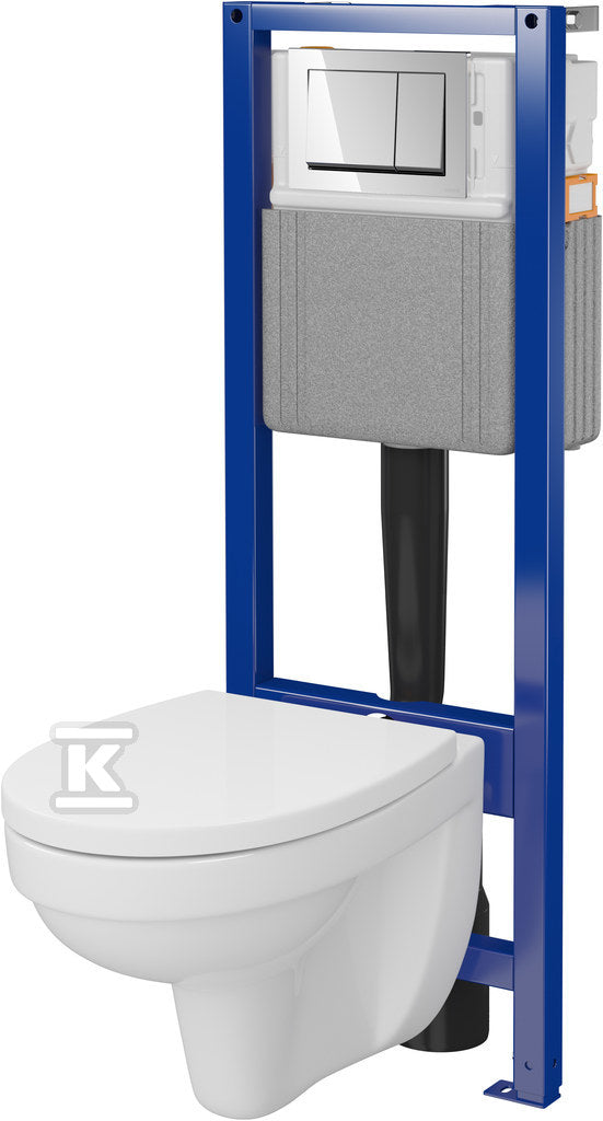 Zestaw podtynkowy B980 SYSTEM 40 mechaniczny z miską Cersania MZ412, deska polipropylenowa wolnoopadająca , przycisk chrom - błysk