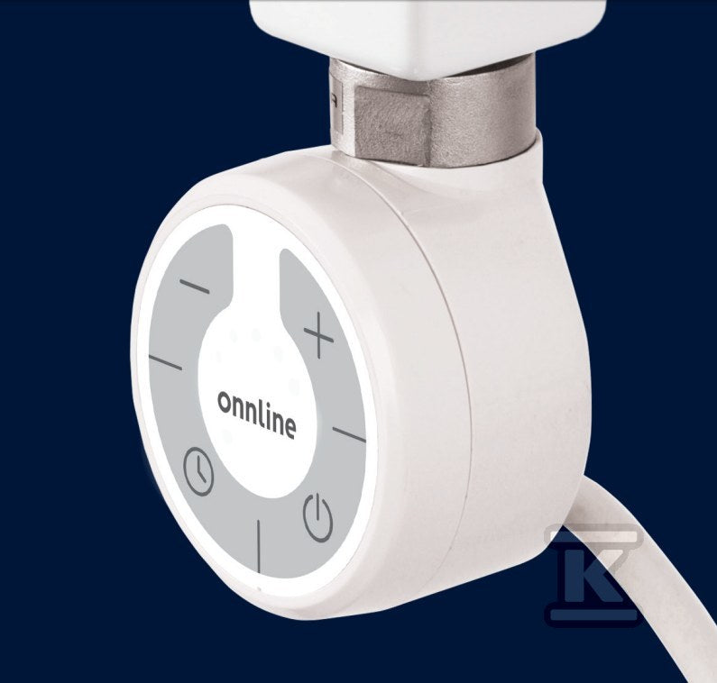 Grzałka grzejnikowa Onnline MOA 300W biała RAL 9016, kabel spiralny z wtyczką (biały 1,5m)