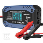 Ładowarka do akumulatorów.Inteligentna ładowarka do akumulatora STD AGM GEL LiFePO4 | Prostownik z funkcją naprawy |12-24V |10A | LCD | 9 - stopniowe ładowanie