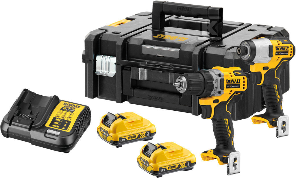 12V XR Zestaw dwóch narzędzi bezszczotkowych - 2 X 3 Ah DCK2110L2T-QW