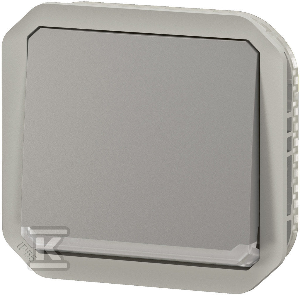 Gniazdo pojedyncze z uziemieniem 2P+Z, zaciski śrubowe, mechanizm 16A -250V~ - szare, NOWE PLEXO 55