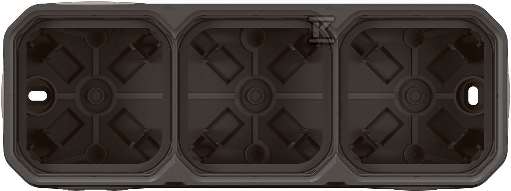 Puszka natynkowa potrójna z przepustem membranowym - antracyt, NOWE PLEXO 55
