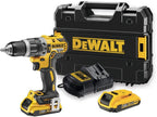 DEWALT System aku 18V wiertarko-wkrętarka bezszczotkowa G2 XR z udarem, 13mm, 2 biegi, 0-550/0-2000 obr/min, 70Nm, 2 akumulatory Li-Ion 2,0 Ah, ładowarka wielonapięciowa XR, kufer TSTAK