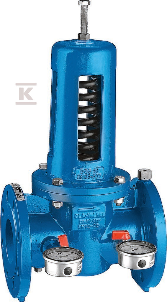 Regulator ciśnienia. Wykonany z żeliwa. Przyłącza kołnierzowe DN 65