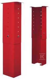 Podstawa regulowana 500-800x245mm (wysokość x głębokość) do szafy 650-950mm, ocynk-fasada, kolor czerwony RAL3000, 2szt./hydrant