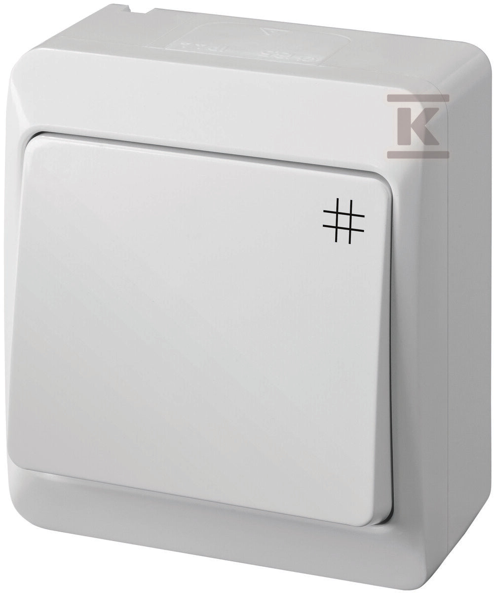Łącznik krzyżowy, natynkowy, IP44, biały, HERMES