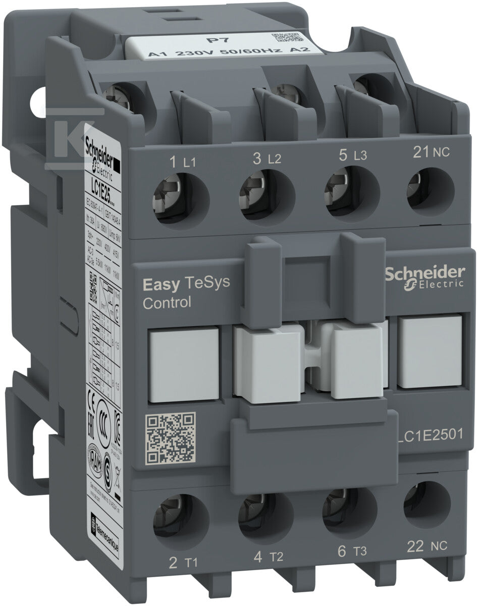 Stycznik mocy, Easy TeSys Control, AC-3, 25A, 3P(1NC), cewka 230V, 50/60Hz