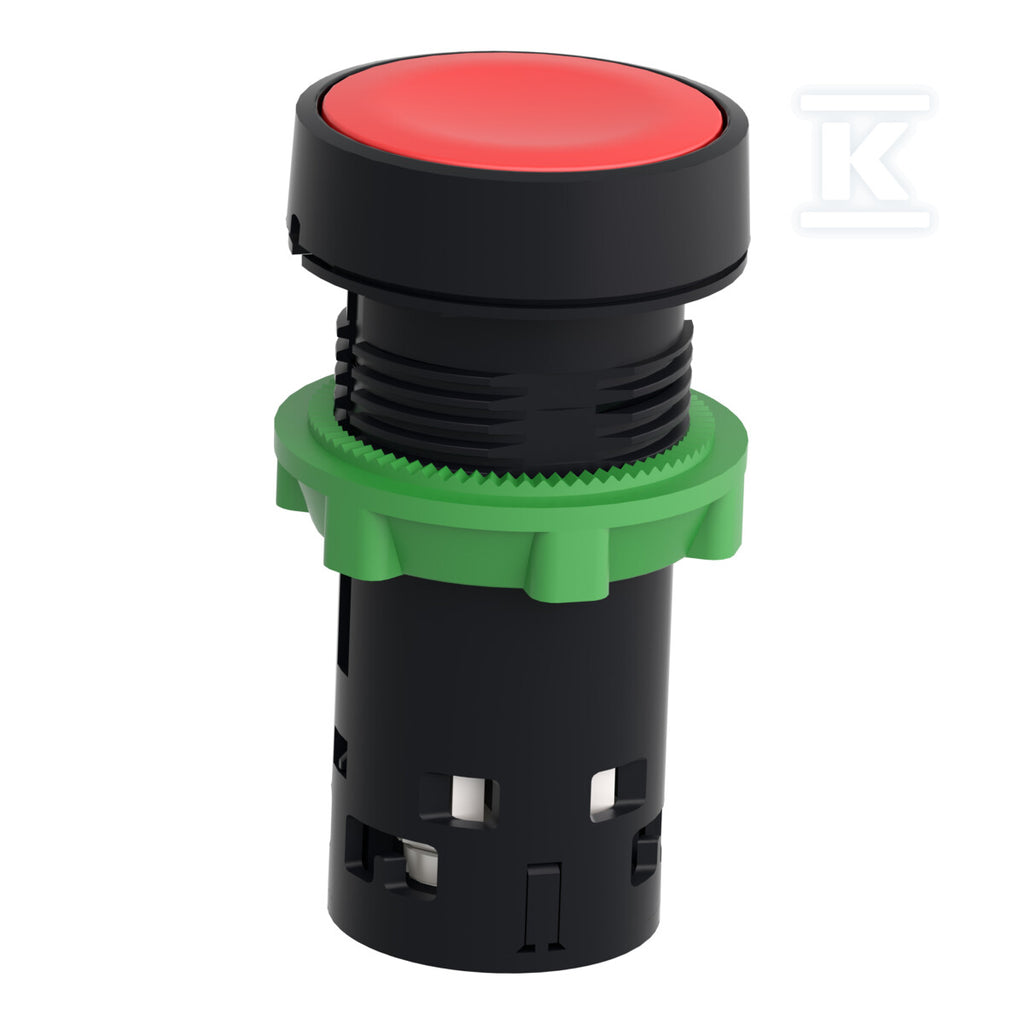 Przycisk z samoczynnym powrotem NC czerwony