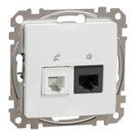 Gniazdo komputerowo-telefoniczne (RJ45 kat.6 UTP + RJ11), biały SEDNA DESIGN