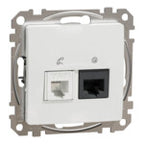 Gniazdo komputerowo-telefoniczne (RJ45 kat.6 UTP + RJ11), biały SEDNA DESIGN
