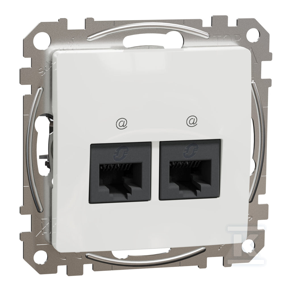 Gniazdo komputerowe 2xRJ45 kat.6 UTP, biały SEDNA DESIGN