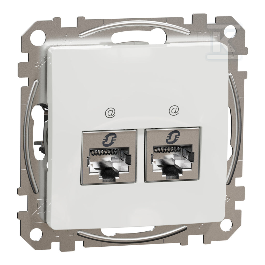 Gniazdo komputerowe 2xRJ45 kat.6 STP, biały SEDNA DESIGN