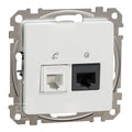 Gniazdo komputerowo-telefoniczne (RJ45 kat.6 UTP + RJ11), biały SEDNA DESIGN