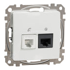Gniazdo komputerowo-telefoniczne (RJ45 kat.6 UTP + RJ11), biały SEDNA DESIGN
