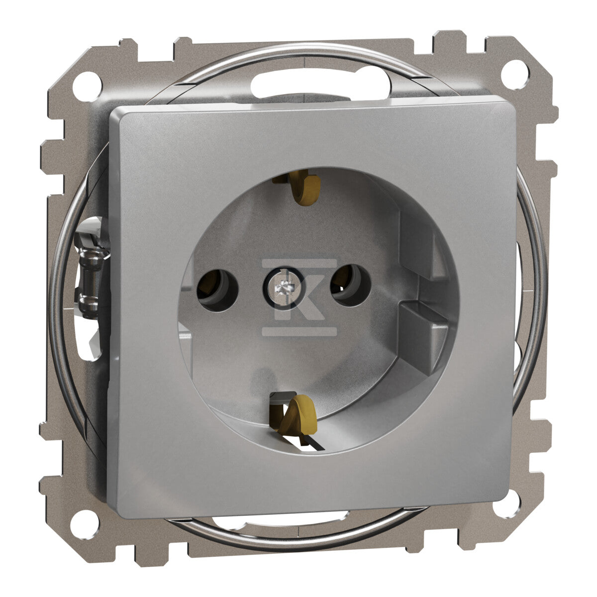 Gniazdo schuko, srebrne aluminium SEDNA DESIGN
