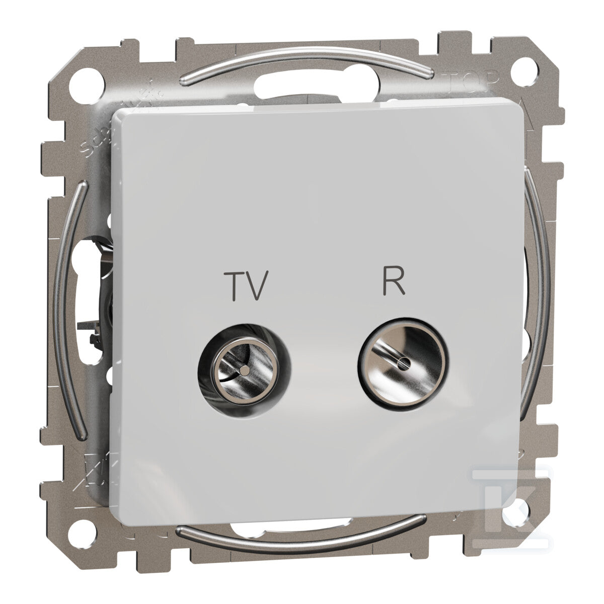 Gniazdo R/TV przelotowe (7dB), srebrne aluminium SEDNA DESIGN