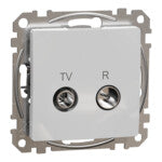 Gniazdo R/TV przelotowe (7dB), srebrne aluminium SEDNA DESIGN