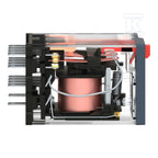 Przekaźnik pomocniczy wtykowy miniaturowy 6A, 230VAC,LED, 4 styki przełączne