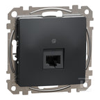 Gniazdo komputerowe RJ45 kat.5e UTP, czarny antracyt SEDNA DESIGN