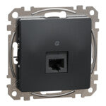 Gniazdo komputerowe RJ45 kat.6 UTP, czarny antracyt SEDNA DESIGN