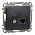 Gniazdo komputerowe-TV (kat.6 UTP), czarny antracyt SEDNA DESIGN