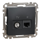 Gniazdo komputerowe-TV (kat.6 UTP), czarny antracyt SEDNA DESIGN