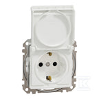 Gniazdo schuko z przesłonami IP44, biały SEDNA DESIGN