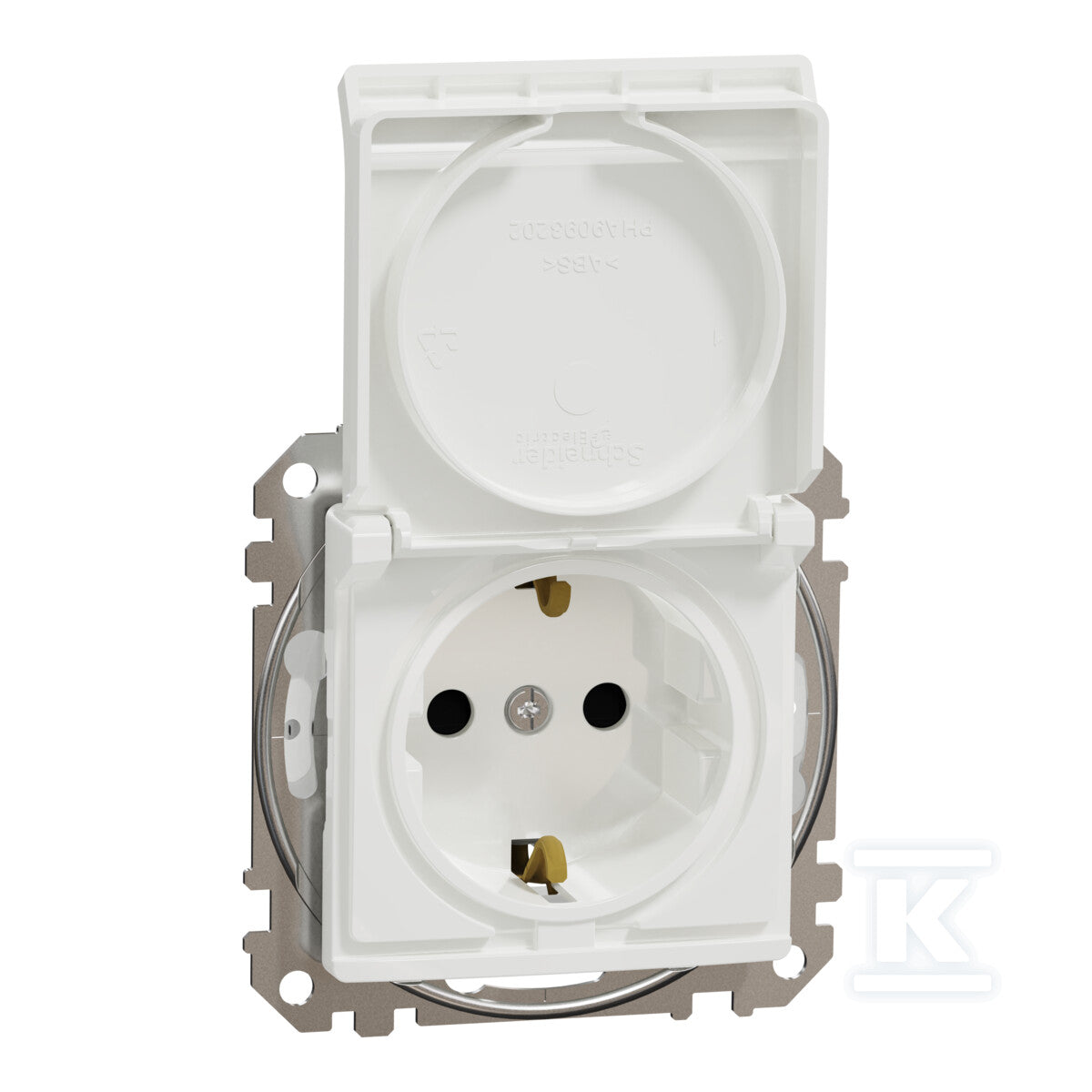 Gniazdo schuko z przesłonami IP44, biały SEDNA DESIGN