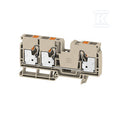 Blok zacisku przelotowego, PUSH IN, Ciemnobeżowy, 10 mm2, 57 A, 1000 V, liczba przyłączeń: 3, A3C 10