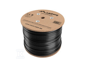 Kabel LAN FTP KAT.6 305M DRUT outdoor żelowany CU czarny fluke passed