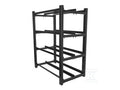 Regał na baterie do UPS 830x650 3 rzędy 4 poziomy (12 półek) czarny (flat pack)