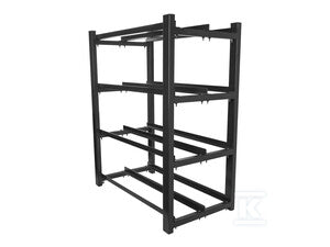 Regał na baterie do UPS 830x650 3 rzędy 4 poziomy (12 półek) czarny (flat pack)