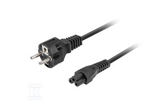Kabel zasilający laptop (miki) CEE 7/7->IEC 320 C5 3M VDE czarny