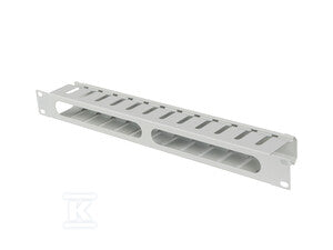 Organizer kabli 19" 2U z 10 uchwytami panel szczotkowany typ B czarny AK-1204-B