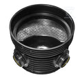 Kineta PP 1000x200 przelotowa 90st. typ J (kątowa), do rury wznoszącej korugowanej 1000mm oraz rury wlotowej gładkiej 200mm, z uszczelką, kolor czarny (Tegra 1000)