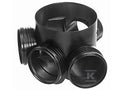 Kineta PP 315x160 zbiorcza 45st. typ 2, do rury wznoszącej korugowanej 315mm oraz rury wlotowej gładkiej 160mm, z uszczelką, kolor czarny (Basic 315)