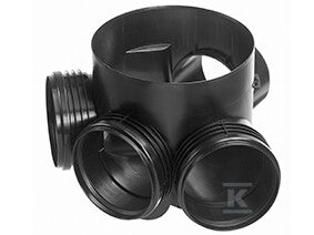 Kineta PP 315x160 zbiorcza 45st. typ 2, do rury wznoszącej korugowanej 315mm oraz rury wlotowej gładkiej 160mm, z uszczelką, kolor czarny (Basic 315)