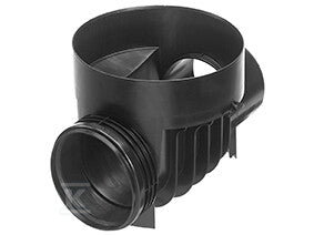 Kineta PP 315x160 przelotowa typ 1, do rury wznoszącej korugowanej 315mm oraz rury wlotowej gładkiej 160mm, z uszczelką, kolor czarny (Basic 315)