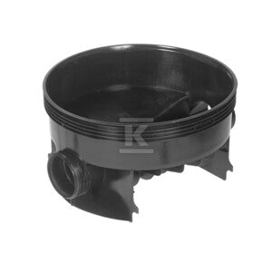 Kineta PP 600x160 przelotowa typ 1, do rury wznoszącej korugowanej 600mm oraz rury wlotowej gładkiej 160mm, z uszczelką, kolor czarny (Basic 600)