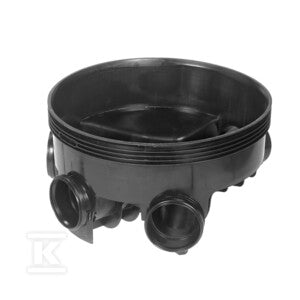 Kineta PP 600x160 zbiorcza 45st. typ 2, do rury wznoszącej korugowanej 600mm oraz rury wlotowej gładkiej 160mm, z uszczelką, kolor czarny (Basic 600)