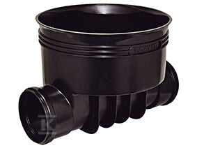 Kineta PP 400x160 zbiorcza 45st. typ 2, do do rury wznoszącej korugowanej OD400mm oraz rury wlotowej gładkiej 160mm, z uszczelką, kolor czarny (Basic 400)
