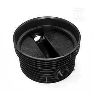 Kineta PP 1000x200 przelotowa 0st. typ I, do rury wznoszącej korugowanej 1000mm oraz rury wlotowej gładkiej 200mm, z uszczelką, kolor czarny (Tegra 1000)