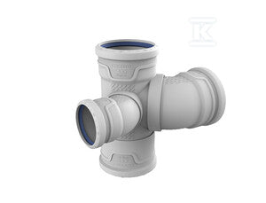 Czwórnik AS Plus dn 110x110x75/COMBI kolor szary, kanalizacja niskoszumowa
