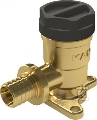 Kolano ścienne mosiężne z uszami GW ultraLINE - 20 Rp1/2" L = 52.5 mm