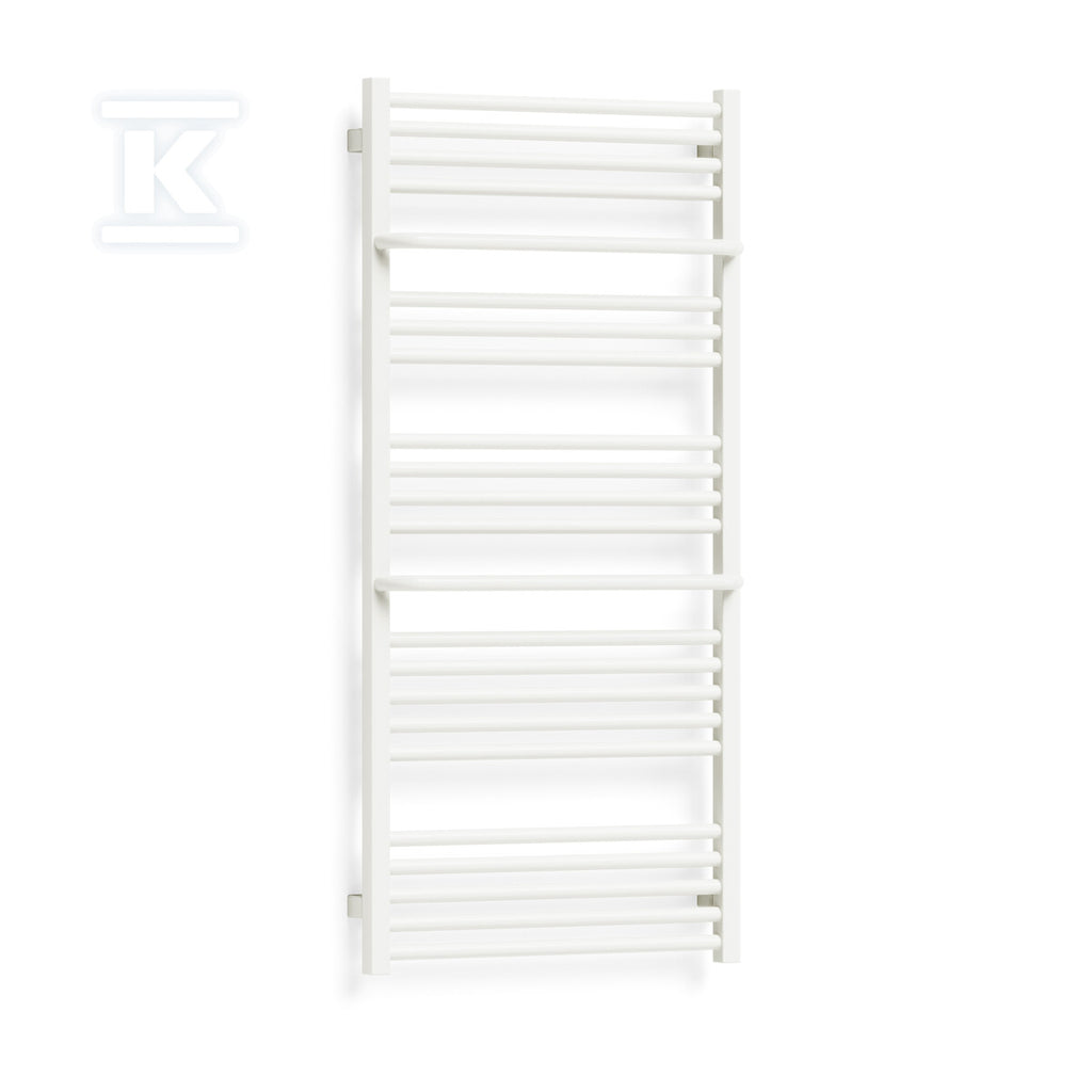 Grzejnik łazienkowy ONNLINE PBR 600x1260, moc grzewcza: 641W (75/65/20), rozstaw: 570mm, typ podłączenia: SX (wyłącznie dolne na kolektorach), kolor biały RAL9016, wymiary: H=1260, L=600, D=120