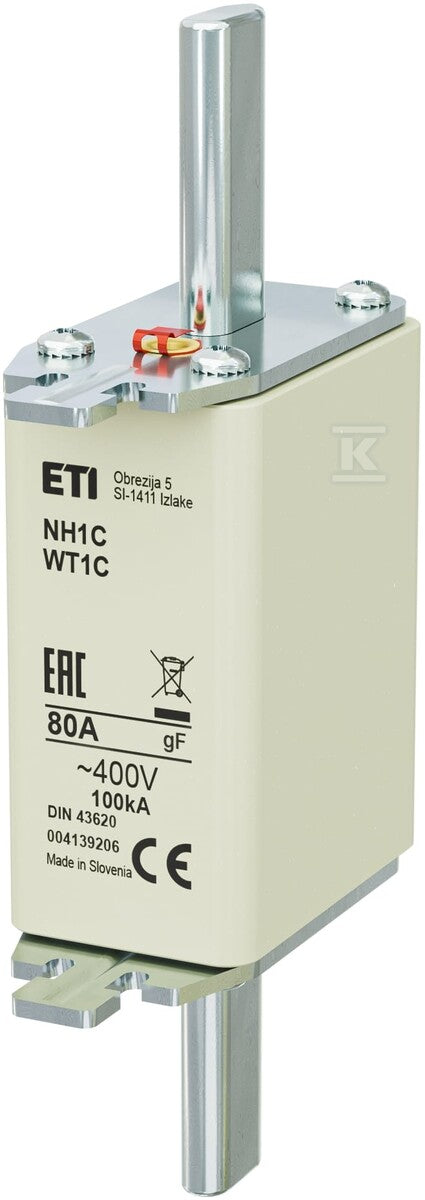 Wkładka topikowa przemysłowa szybka NH1C GF 80A/400V