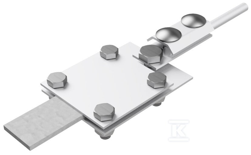 Złącze kontrolne 4-otworowe, drut-bednarka, B do 40mm /AL/